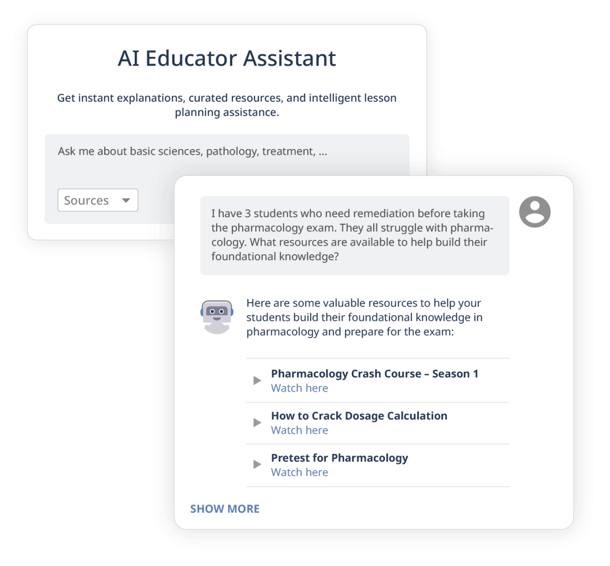 Parts of the lecturio ai educator assistant