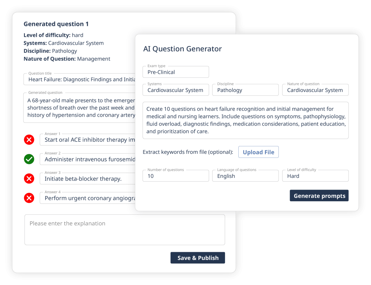 Parts of the lecturio ai question generator