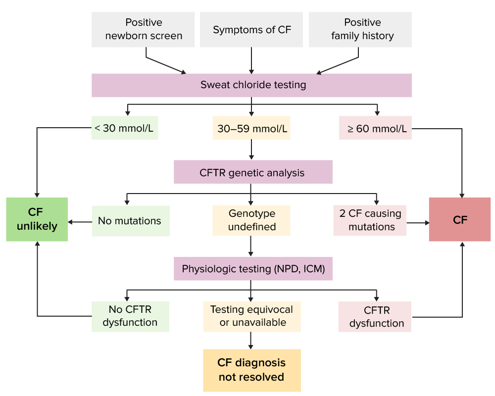 Algorithm for cf diagnosis proposed by cf foundation