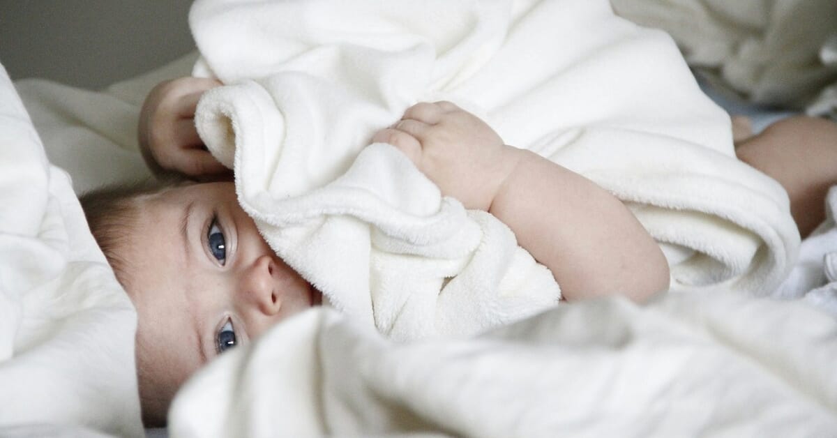 Baby in warm blanket