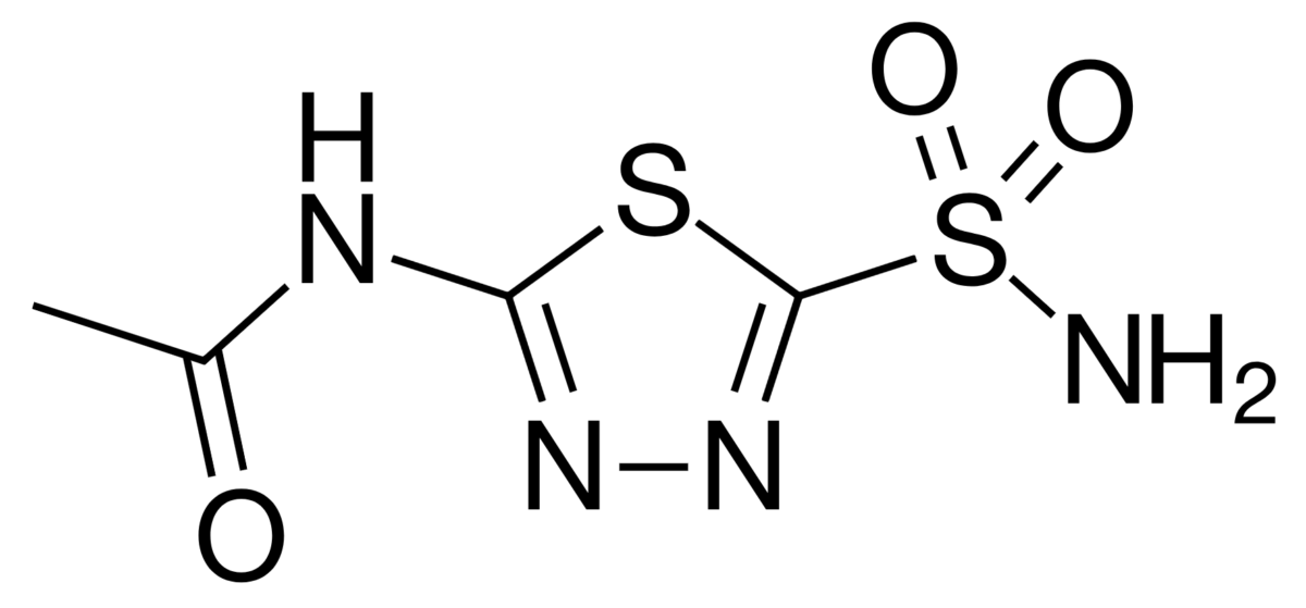 Chemical structure of acetazolamide