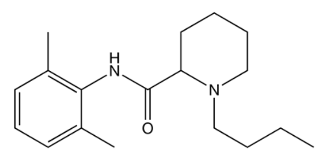 Chemical structure bupivacaine