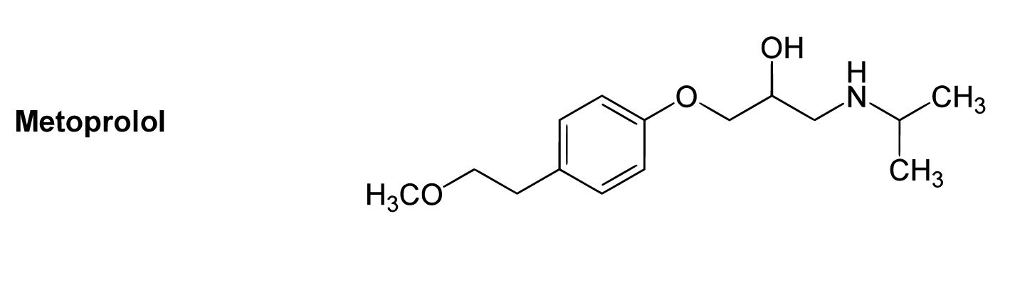 Chemical structure of metoprolol