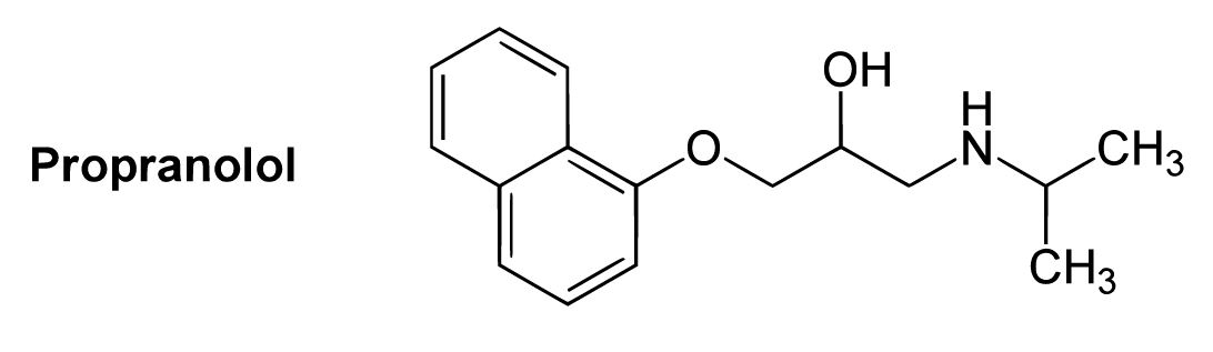 Chemical structure of propranolol