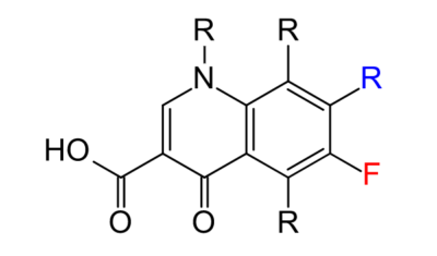 Chemical structure of quinolone