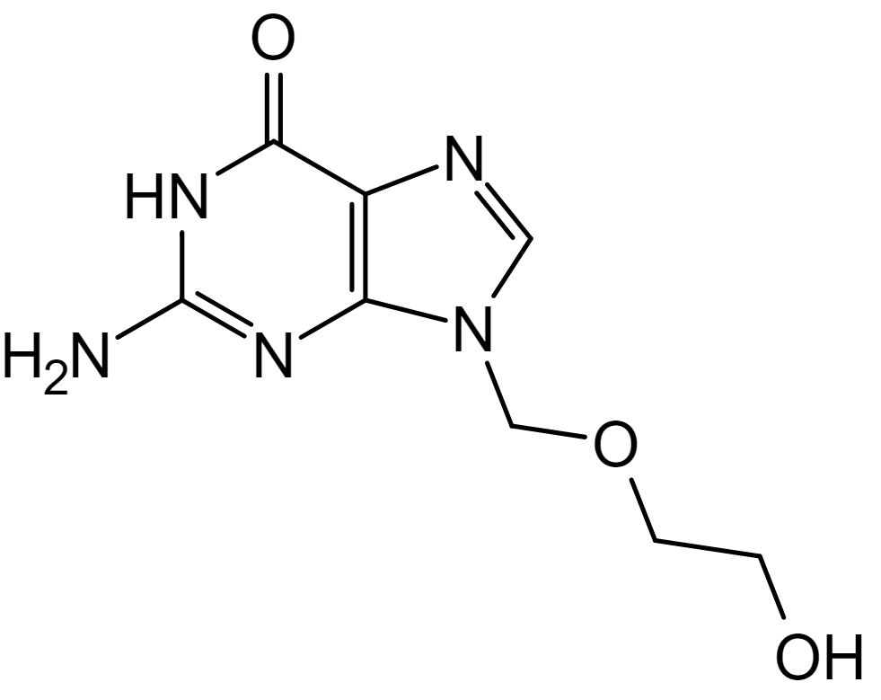 Chemical structure of acyclovir