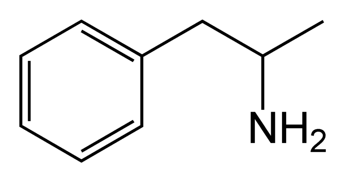 Chemical structure of amphetamine