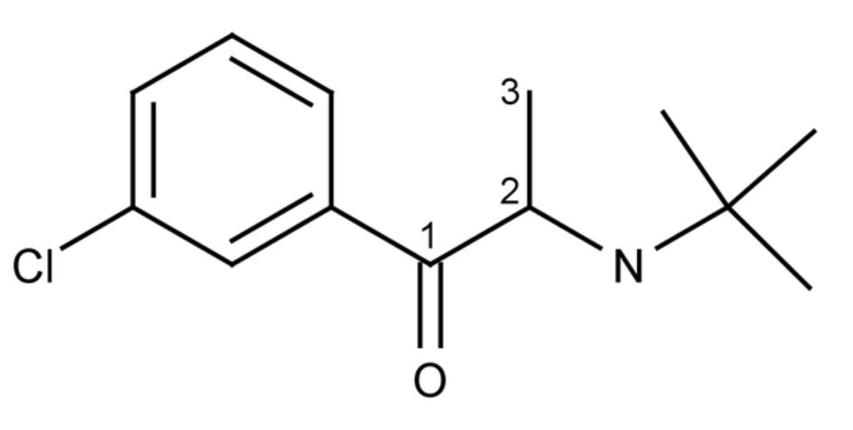 Chemical structure of bupropion