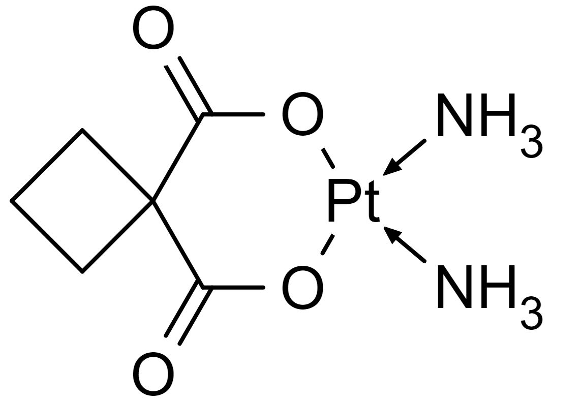 Chemical structure of carboplatin