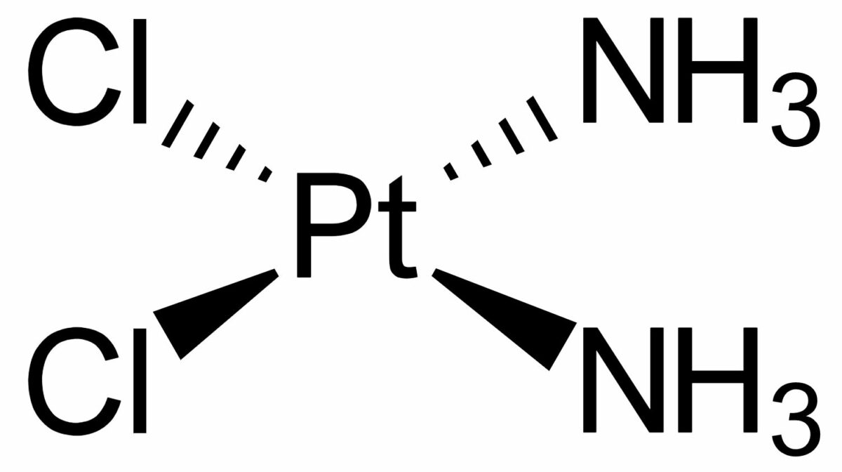 Estructura química del cisplatino