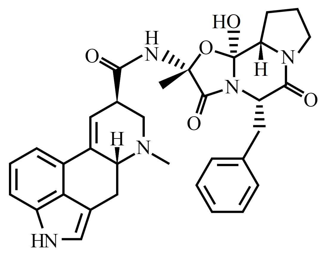 Chemical structure of ergotamine