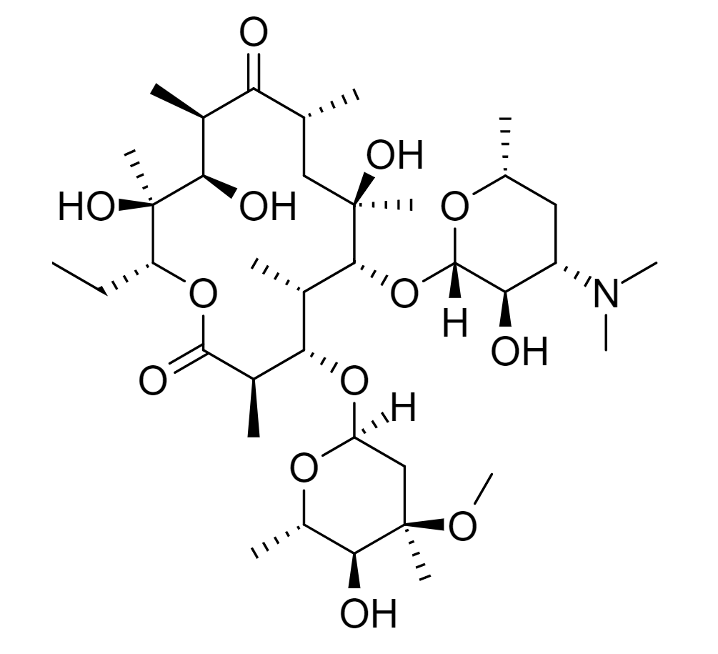 Chemical structure of erythromycin