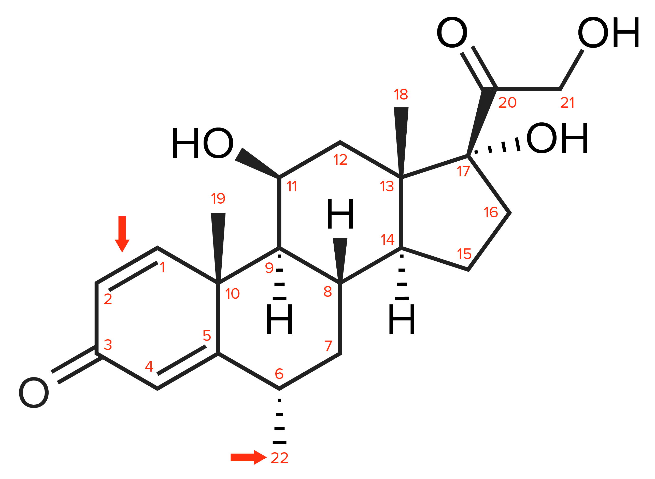 Chemical structure of methylprednisolone