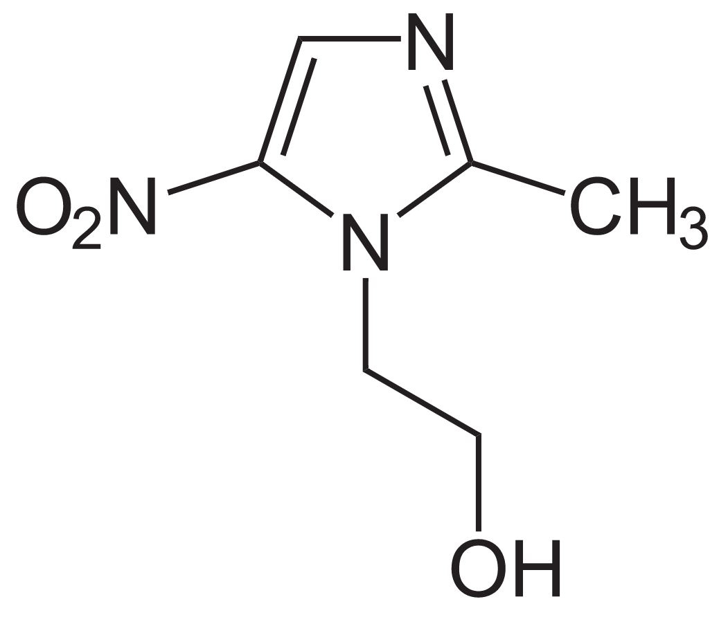 Estrutura química do metronidazol