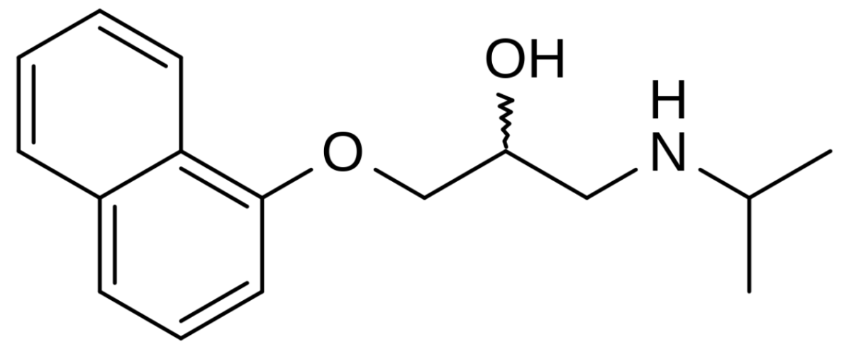 Chemical structure of propranolol