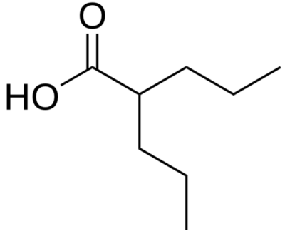 Estructura química del ácido valproico