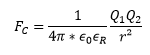 Coulomb force formula