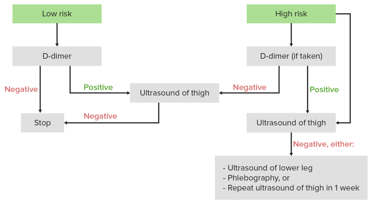 Diagnostic algorithm of deep vein thrombosis