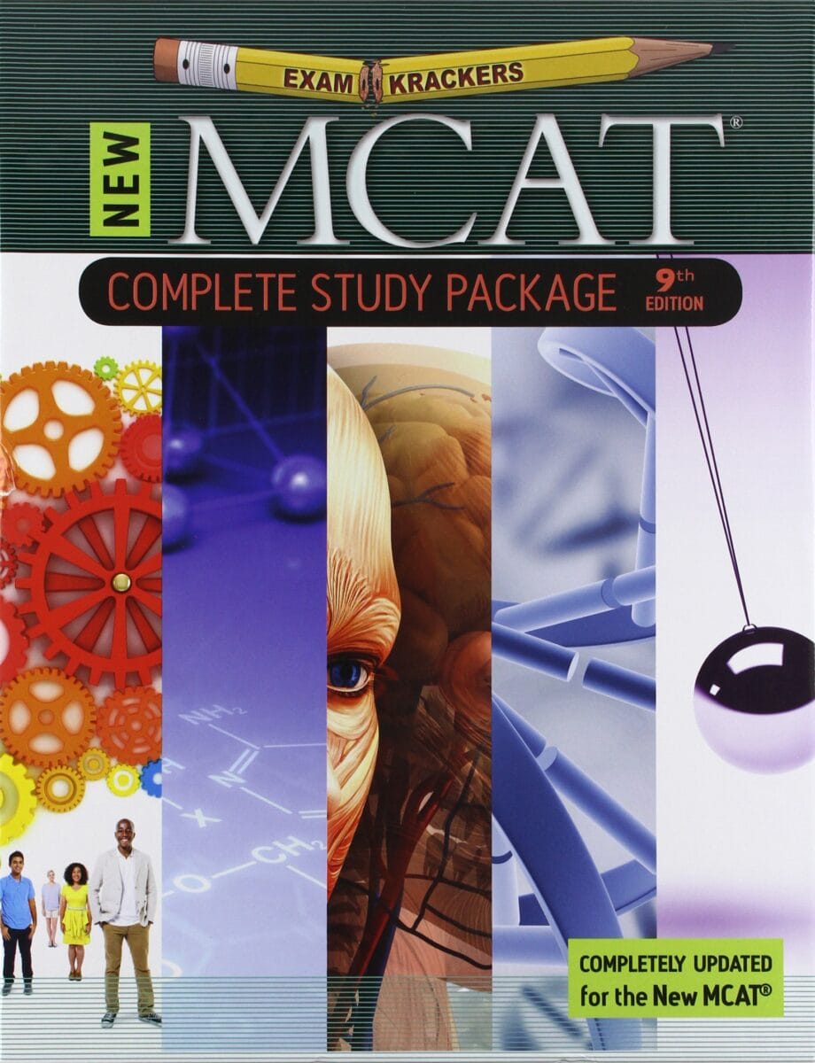 Image of examkrackers' mcat complete subject review book covers