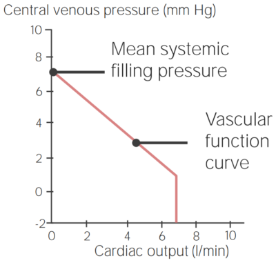 Example of a venous function curve