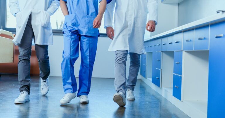 Group of doctors walking