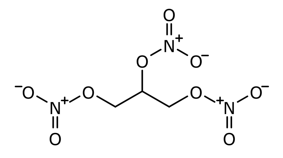 Nitroglicerina estrutura química nitratos