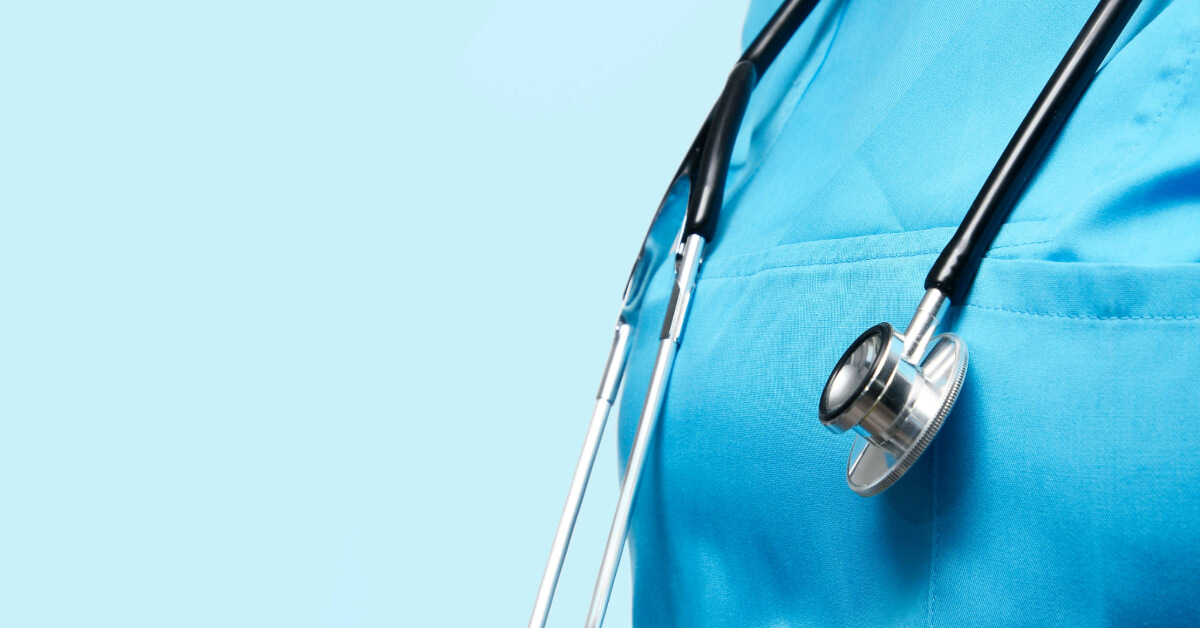 Nurse with a stethoscope around her neck