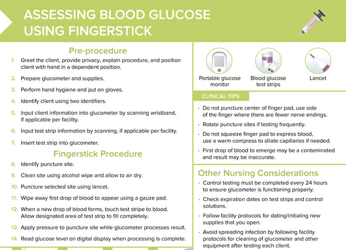Fingerstick test for blood sugar
