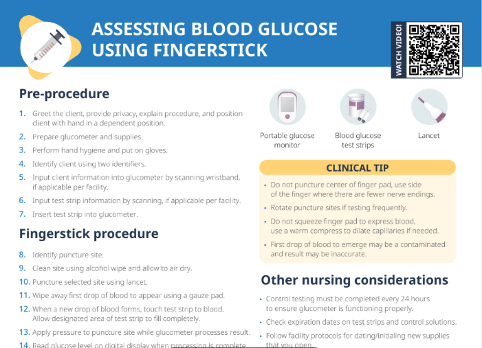 Thumbnail for Lecturio's Assessing Blood Glucose using Fingerstick Cheat Sheet