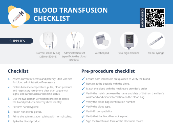 Thumbnail for lecturio's blood transfusion checklist cheat sheet