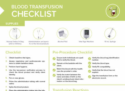Blood transfusion checklist