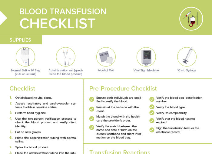 Nursing CS Blood Transfusion Checklist 2 