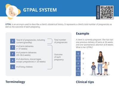 Gtpal system (obstetrical history)
