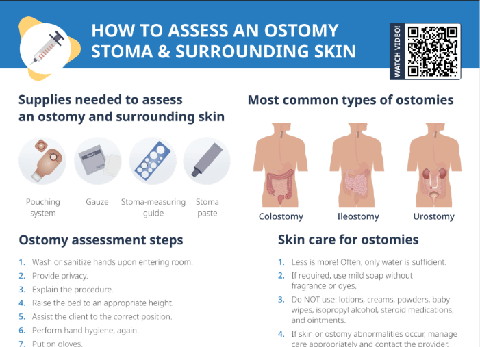 Thumbnail for Lecturio's How to Assess a Ostomy Stome Surrounding Skin Cheat Sheet