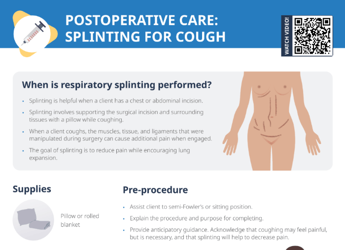 Thumbnail of Lecturio's Postoperative Care Splinting for Cough Cheat Sheet