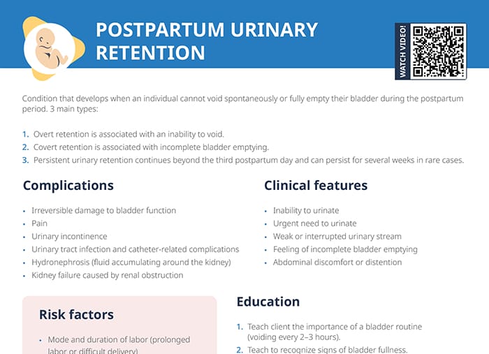 Postpartum Urinary Retention [+ Free Cheat Sheet]