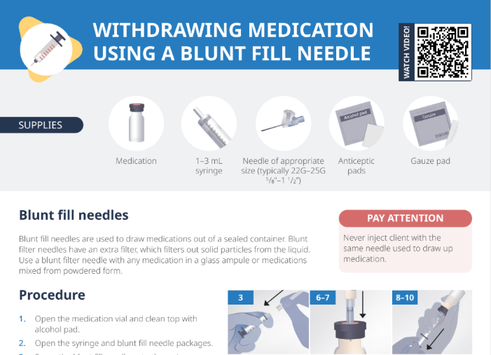 Thumbnail for lecturio's withdrawing medication using a blunt fill needle cheat sheet