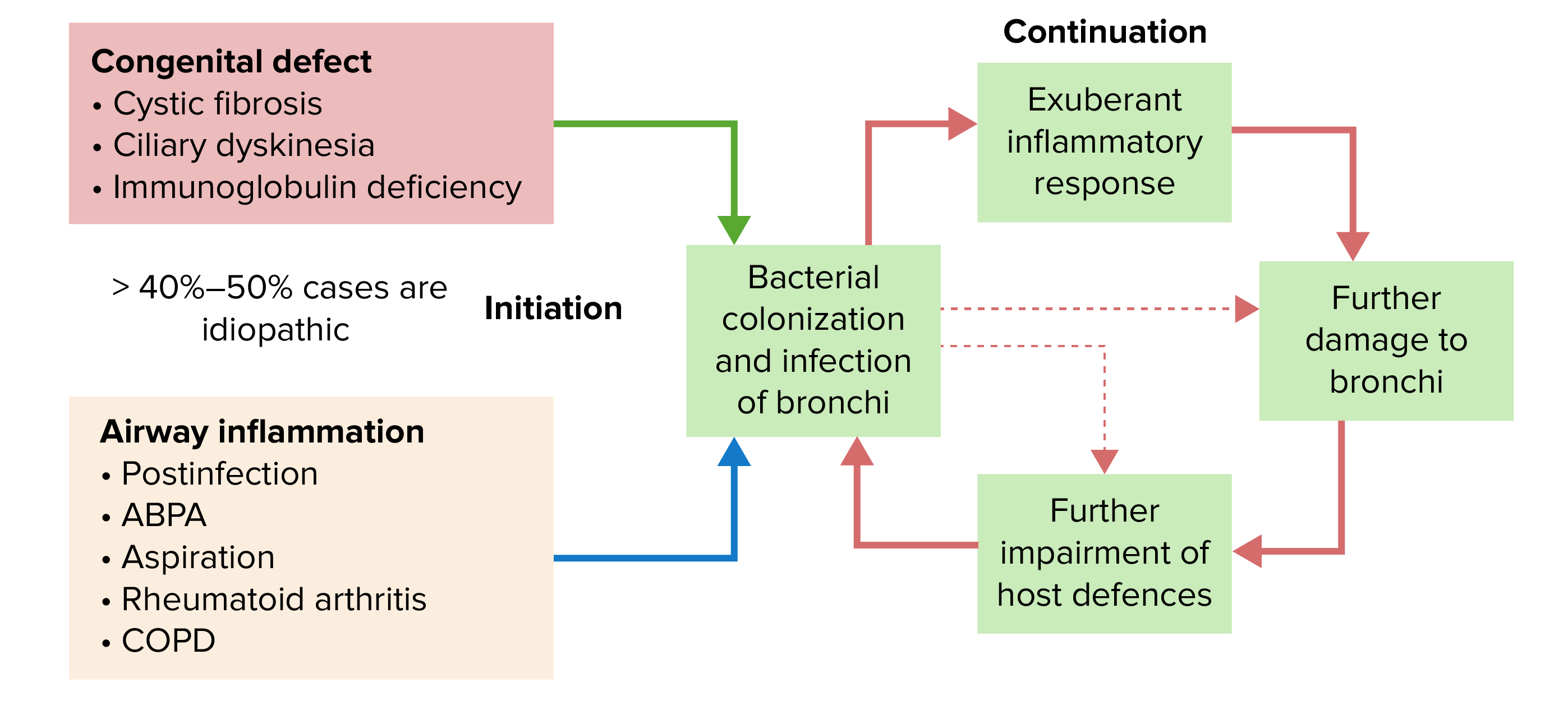 Pathogenesis of bronchiectasis