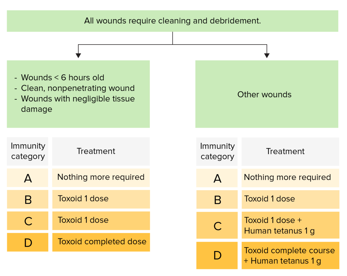 Prophylaxis of tetanus