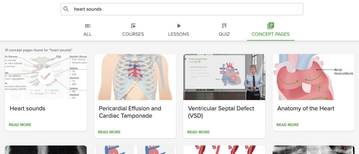 Concept pages tab heart sounds