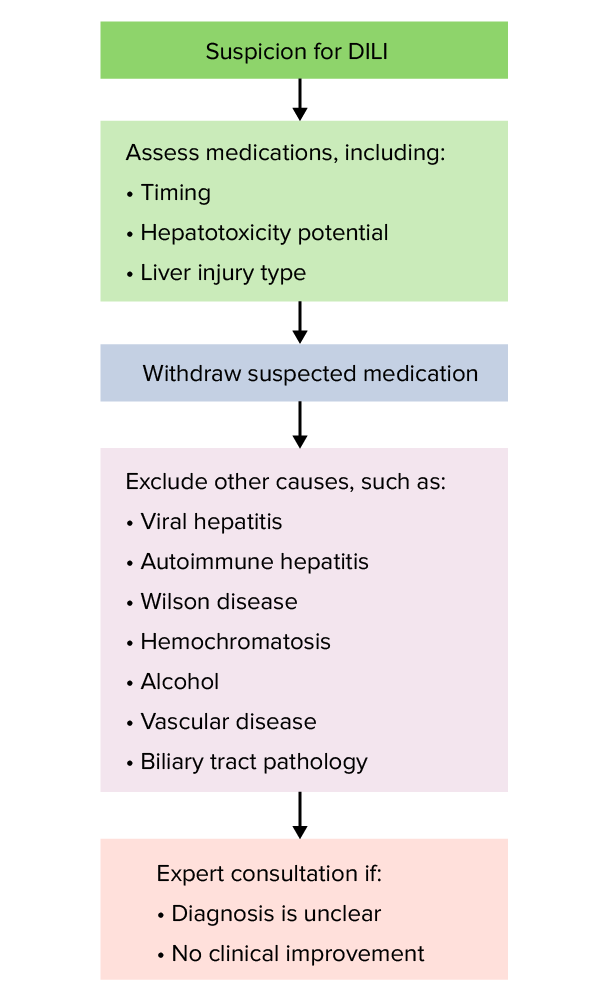 Simplified diagnostic flowchart for drug-induced liver injury (dili)