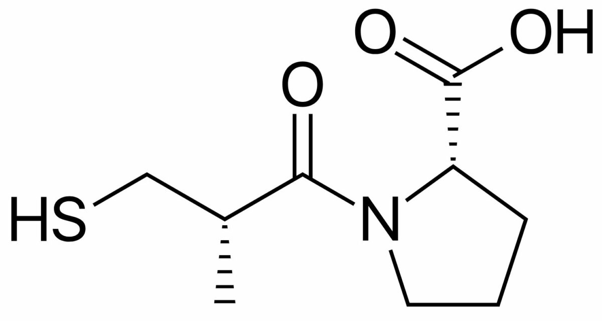 Skeletal formula of captopril