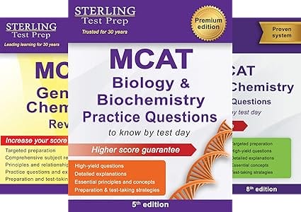 Image of sterling's mcat review book covers