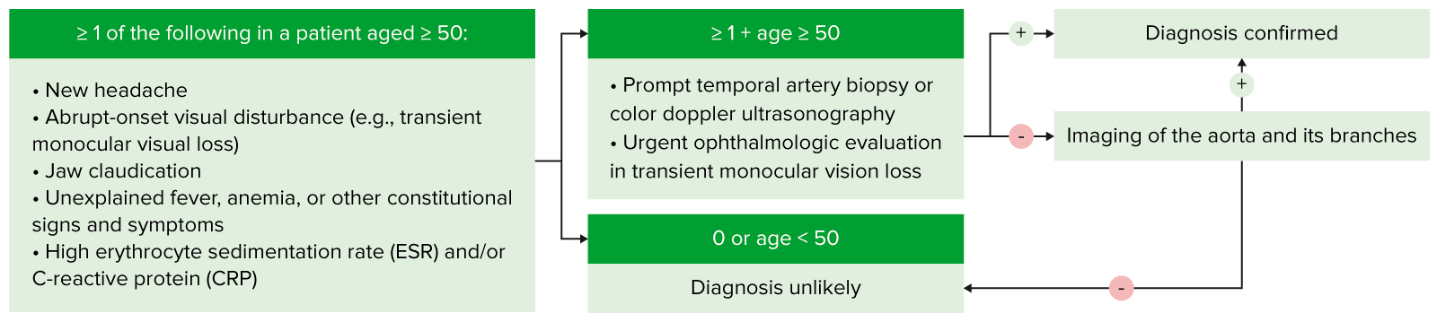 Temporal arteritis diagnostic algorithm