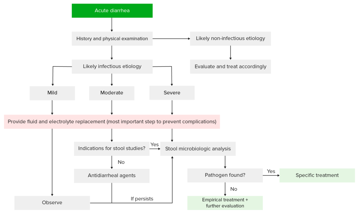 Workup for acute diarrhea