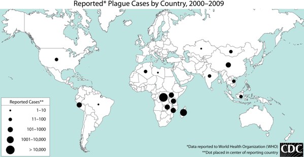 Mapa mundial de la peste 2009