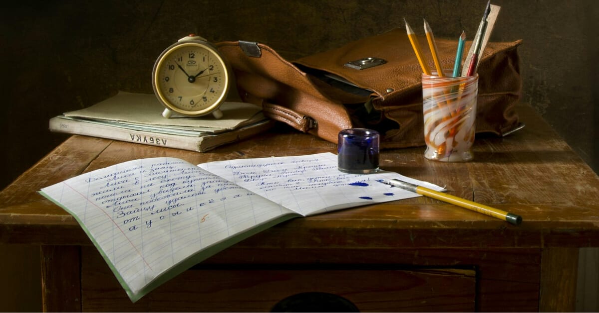 Study materials on a desk