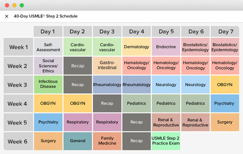 Usmle step 2 schedule header opt